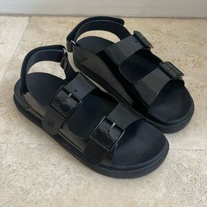 Gucci Rubber Mini Double G Womens Isla Dad Sandals black